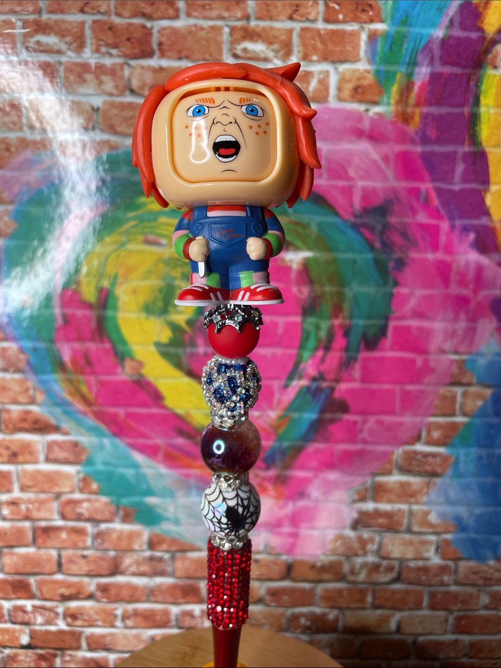 Chucky Character Beaded Pen - Home Office Accessory